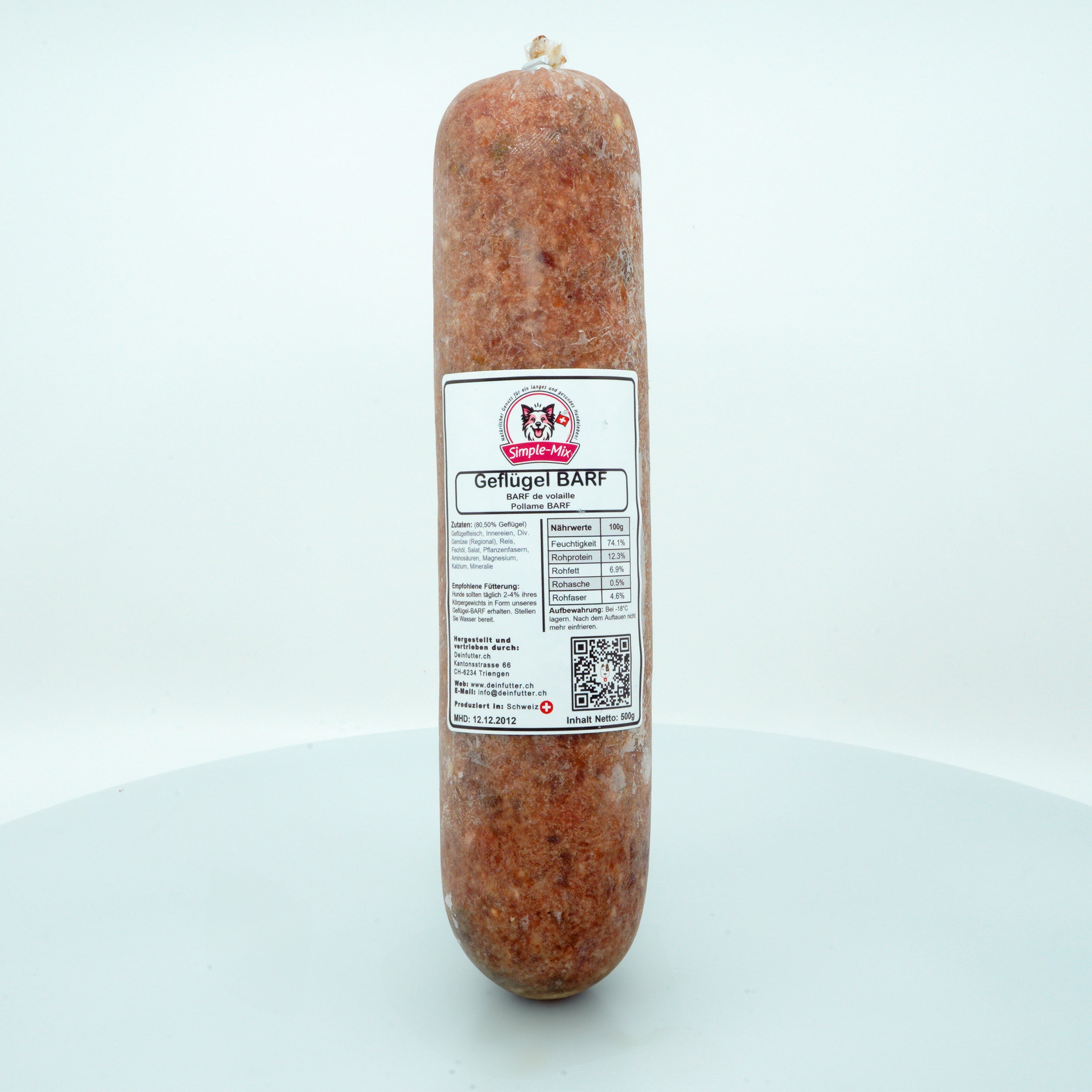 Geflügel Barf 500g Wurst