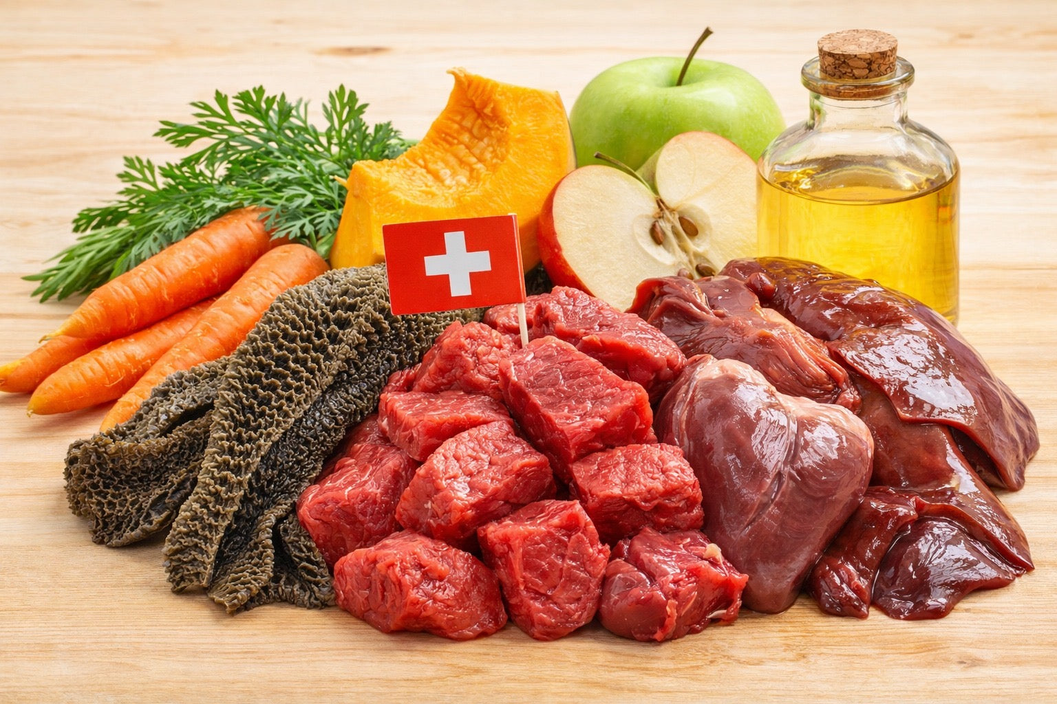 Rinder Barf 500g Wurst mit Karotten, Kürbis und Äpfel